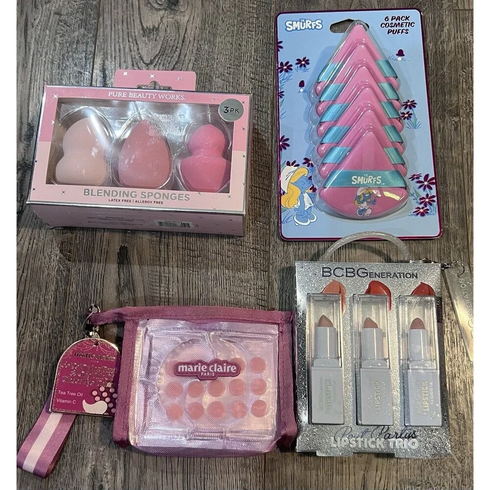 Pink Beauty Gift Set Makeup Sponge Cosmetic Puff Lipstick Trio Marie Claire